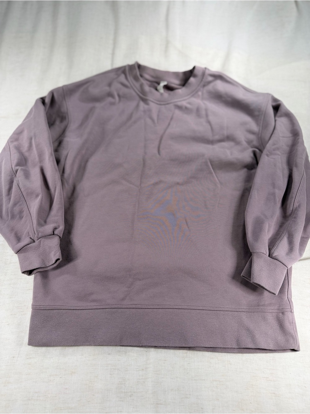 lululemon Purple Fleece Pullover Sweatshirt Crew Neck Logo Women Size 2